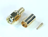 SMA RP male connector, crimp type, H155  	